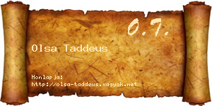 Olsa Taddeus névjegykártya